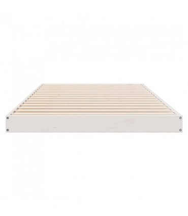 vidaXL Floor Bed Frame White 90 x 220 cm Solid Pine Wood