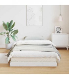 vidaXL Floor Bed Frame White 100 x 220 cm Solid Pine Wood