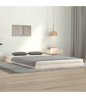 vidaXL Bed Frame | White | Solid Pine Wood | Double | Durable | Bed Frame — Size: 120 x 200 cm