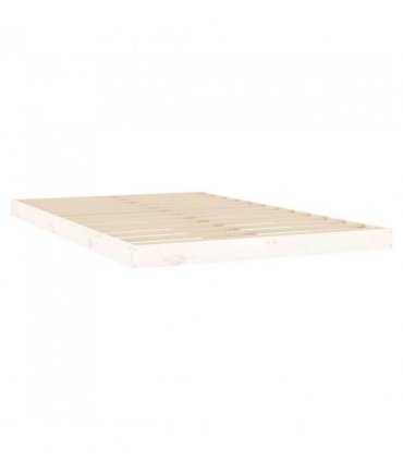 vidaXL Bed Frame | White | Solid Pine Wood | Double | Durable | Bed Frame — Size: 120 x 200 cm