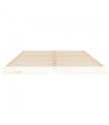 vidaXL Bed Frame | White | Solid Pine Wood | Double | Durable | Bed Frame — Size: 120 x 200 cm
