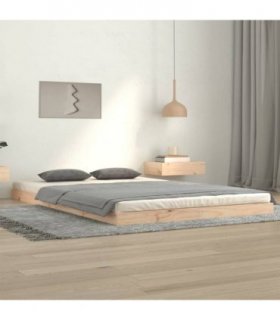 vidaXL Bed Frame | Natural Pine | Solid pine wood, Plywood slats | Double — Size: 120 x 200 cm