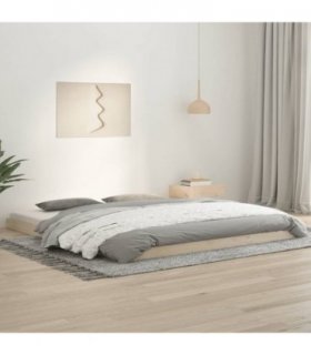 vidaXL Bed Frame | Natural Pine | Solid Pinewood, Plywood | Super King | Durable — Size: 180 x 200 cm
