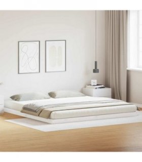 vidaXL Floor Bed Frame White 200 x 220 cm Solid Pine Wood