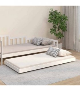 vidaXL Bed Frame without Mattress White 90x190 cm Single Solid Wood Pine — Size: 90 x 190 cm — V0672036424