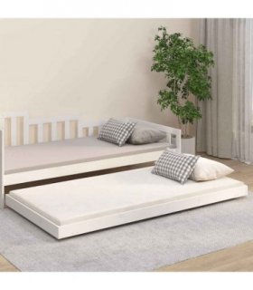 vidaXL Bed Frame without Mattress White 100x200 cm Solid Wood Pine — Size: 100 x 200 cm — V0672036425