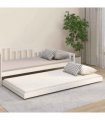 vidaXL Bed Frame without Mattress White 100x200 cm Solid Wood Pine — Size: 100 x 200 cm — V0672036425