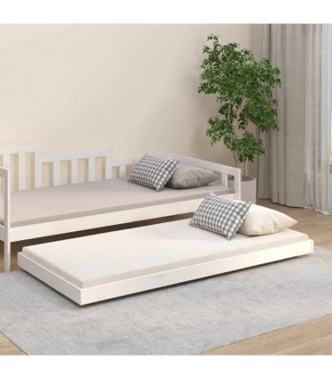 vidaXL Bed Frame without Mattress White 75x190 cm Small Single Solid Wood Pine — Size: 75 x 190 cm — V0672036429