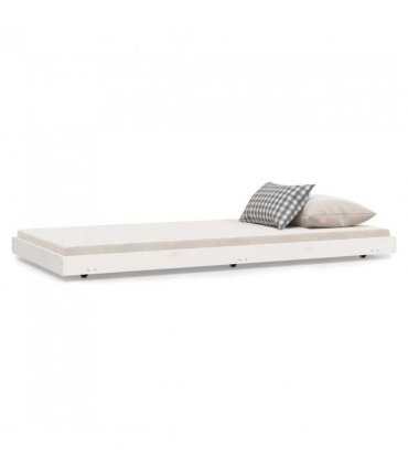 vidaXL Bed Frame without Mattress White 75x190 cm Small Single Solid Wood Pine — Size: 75 x 190 cm — V0672036429