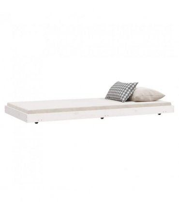 vidaXL Bed Frame without Mattress White 75x190 cm Small Single Solid Wood Pine — Size: 75 x 190 cm — V0672036429