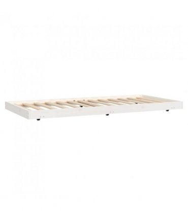 vidaXL Bed Frame without Mattress White 75x190 cm Small Single Solid Wood Pine — Size: 75 x 190 cm — V0672036429