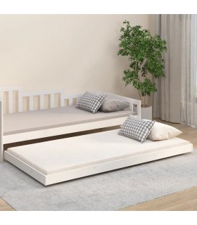vidaXL Bed Frame without Mattress White 90x200 cm Solid Wood Pine — Size: 90 x 200 cm — V0672036431