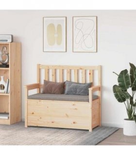 vidaXL Bench 112.5x51.5x96.5 cm Solid Wood Pine — Colour: natural