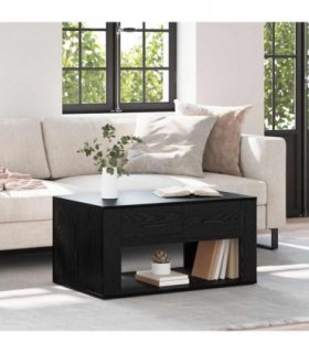 vidaXL Coffee Table Black Oak 80 x 50 x 40 cm Engineered Wood