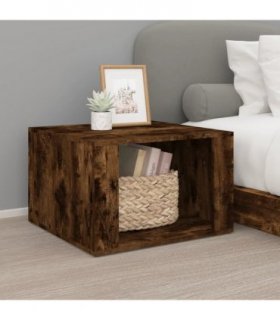 vidaXL Bedside Table Smoked Oak 57x55x36 cm Engineered Wood
