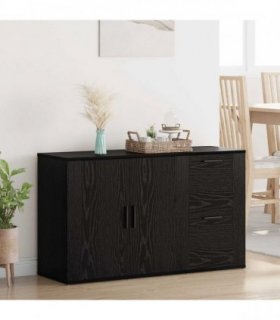 vidaXL Sideboard Black Oak 100 x 33 x 59.5 cm Engineered Wood