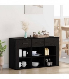 vidaXL Sideboard Black Oak 100 x 30 x 59.5 cm Engineered Wood