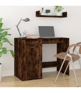 vidaXL Desk Smoked Oak 100x49x75 cm Engineered Wood