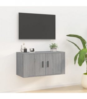 vidaXL Wall Mounted TV Cabinet Grey Sonoma 80x34.5x40 cm — Size: 80 x 34.5 x 40 cm