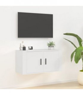 vidaXL Wall Mounted TV Cabinet White 80x34.5x40 cm — Size: 80 x 34.5 x 40 cm