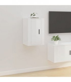 vidaXL Wall Mounted TV Cabinet High Gloss White 40x34.5x60 cm — Size: 40 x 34.5 x 60 cm