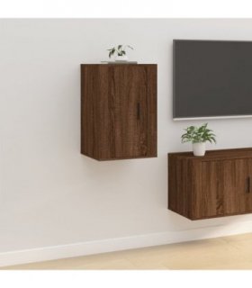 vidaXL Wall Mounted TV Cabinet Brown Oak 40x34.5x60 cm — Size: 40 x 34.5 x 60 cm