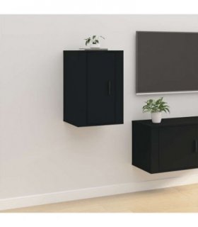 vidaXL Wall Mounted TV Cabinet Black 40x34.5x60 cm — Size: 40 x 34.5 x 60 cm