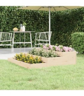 vidaXL Planter 107x107x27 cm Solid Wood Pine — Colour: natural pine, Size: 107 x 107 x 27 cm