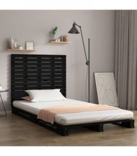 vidaXL Wall Headboard Black 126x3x91.5 cm Solid Wood Pine — Size: 126 x 91.5 cm