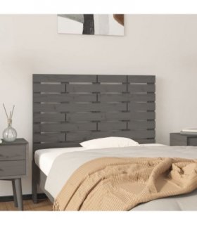 vidaXL Wall Headboard Grey 96x3x63 cm Solid Wood Pine — Size: 96 x 63 cm