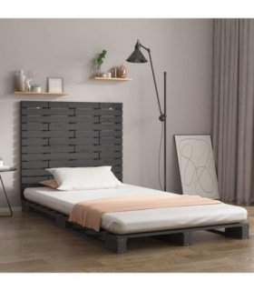 vidaXL Wall Headboard Grey 126x3x91.5 cm Solid Wood Pine — Size: 126 x 91.5 cm