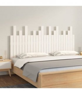 vidaXL Wall Headboard White 159.5x3x80 cm Solid Wood Pine — Size: 159.5 x 80 cm