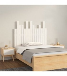 vidaXL Wall Headboard White 95.5x3x80 cm Solid Wood Pine — Size: 95.5 x 80 cm