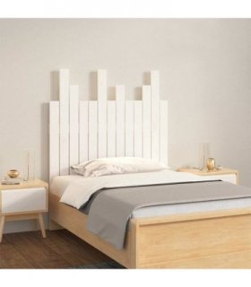 vidaXL Wall Headboard White 82.5x3x80 cm Solid Wood Pine — Size: 82.5 x 80 cm