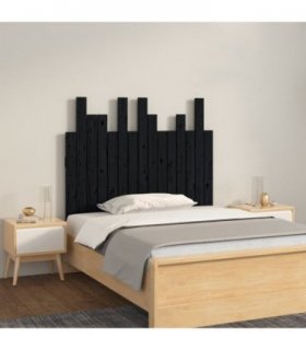 vidaXL Wall Headboard Black 95.5x3x80 cm Solid Wood Pine — Size: 95.5 x 80 cm