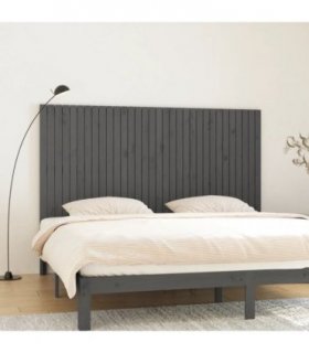 vidaXL Wall Headboard Grey 204x3x110 cm Solid Wood Pine — Size: 204 x 110 cm