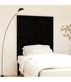 vidaXL Wall Headboard Black 95.5x3x110 cm Solid Wood Pine — Size: 95.5 x 110 cm