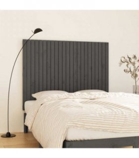 vidaXL Wall Headboard Grey 146.5x3x110 cm Solid Wood Pine — Size: 146.5 x 110 cm