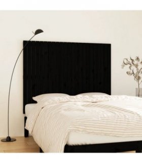vidaXL Wall Headboard Black 146.5x3x110 cm Solid Wood Pine — Size: 146.5 x 110 cm