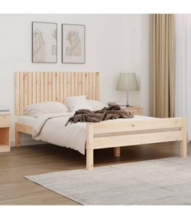 vidaXL Wall Headboard 140x3x60 cm Solid Wood Pine — Colour: natural, Size: 140 x 60 cm