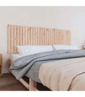 vidaXL Wall Headboard 185x3x60 cm Solid Wood Pine — Colour: natural, Size: 185 x 60 cm