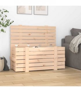 vidaXL Storage Box 91x40.5x42 cm Solid Wood Pine — Colour: natural, Size: 91 x 40.5 x 42 cm