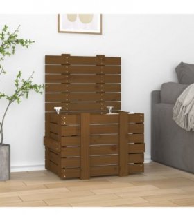 vidaXL Storage Box Honey Brown 58x40.5x42 cm Solid Wood Pine — Size: 58 x 40.5 x 42 cm