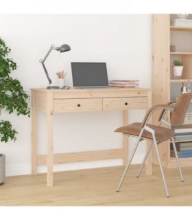 vidaXL Desk with Drawers 100x50x78 cm Solid Wood Pine — Colour: natural
