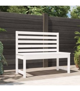 vidaXL Garden Bench White 109 cm Solid Wood Pine — Colour: white pine, Size: 109 x 48 x 91.5 cm