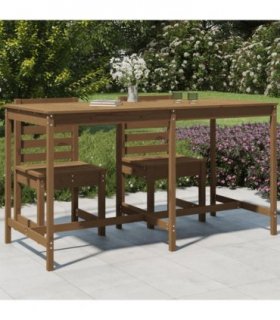 vidaXL Garden Table Honey Brown 203.5x90x110 cm Solid Wood Pine — Colour: honey brown pine, Size: 203.5 x 90 x 110 cm