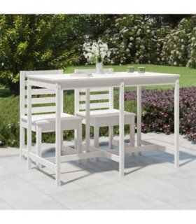 vidaXL Garden Table White 159.5x82.5x110 cm Solid Wood Pine — Colour: white pine, Size: 159.5 x 82.5 x 110 cm