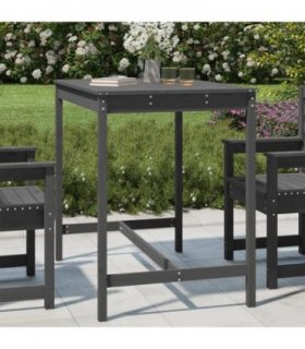 vidaXL Garden Table Grey 121x82.5x110 cm Solid Wood Pine — Colour: grey pine, Size: 121 x 82.5 x 110 cm