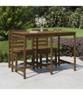 vidaXL Garden Table Honey Brown 159.5x82.5x110 cm Solid Wood Pine — Colour: honey brown pine, Size: 159.5 x 82.5 x 110 cm