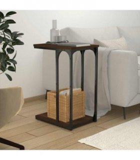 vidaXL Side Table Brown Oak 40x30x60 cm Engineered Wood — Size: 40 x 30 x 60 cm
